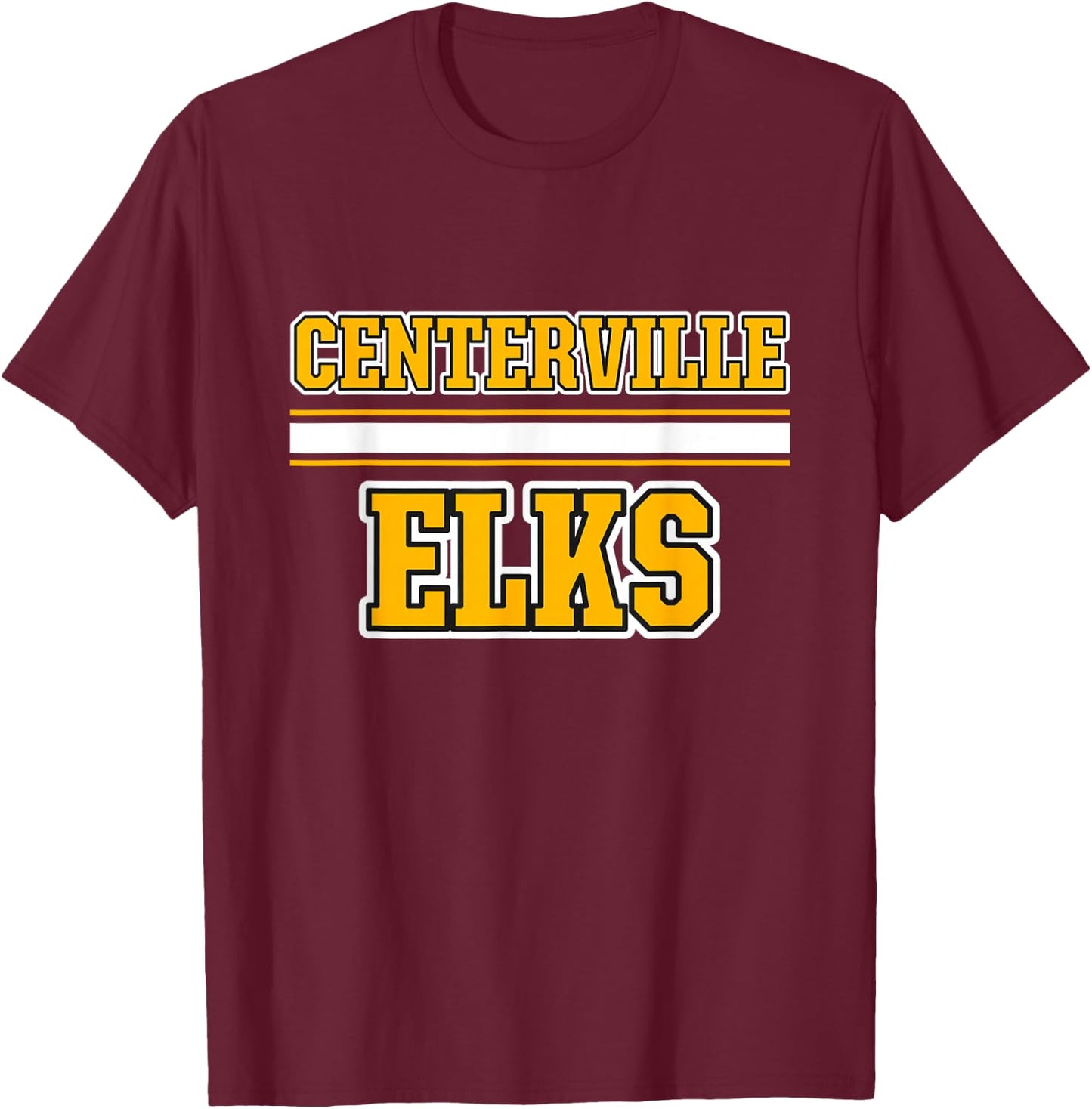 Centerville Elks Horizontal Stripes T-Shirt - T-Shirt | Maroon