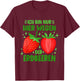 Funny Strawberry Only Here Because Of The Strawberries , black T-Shirt - T-Shirt | Maroon