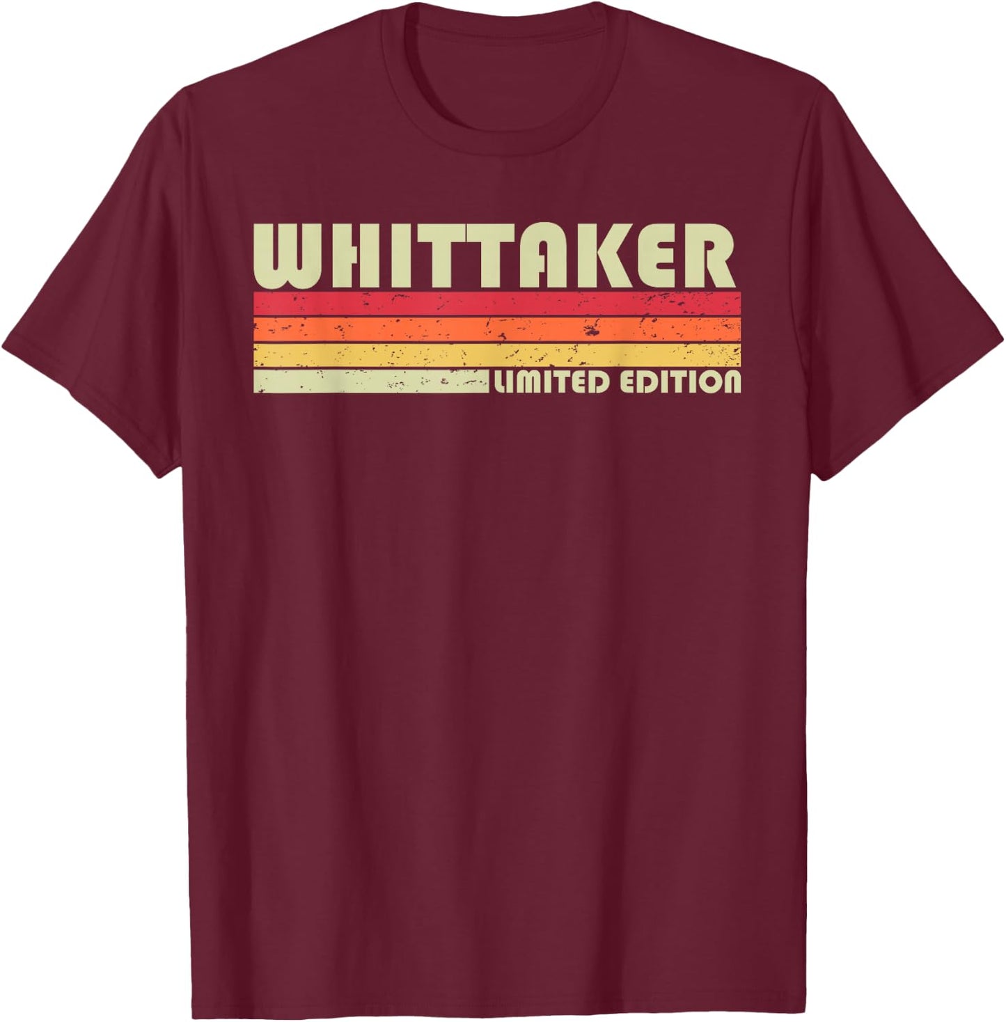 WHITTAKER Nachname, lustig, Retro, Vintage, 80er Jahre Geburtstagstreffen T-Shirt - T-Shirt | Maroon