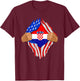 Croatian Blood Inside Me | Croatia Flag Gift T-Shirt - T-Shirt | Maroon
