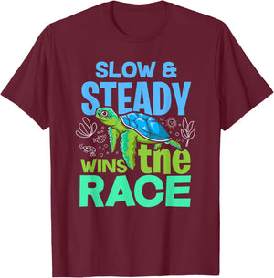 Turtle Lover Slow And Steady Wins The Race T-Shirt - T-Shirt | Maroon