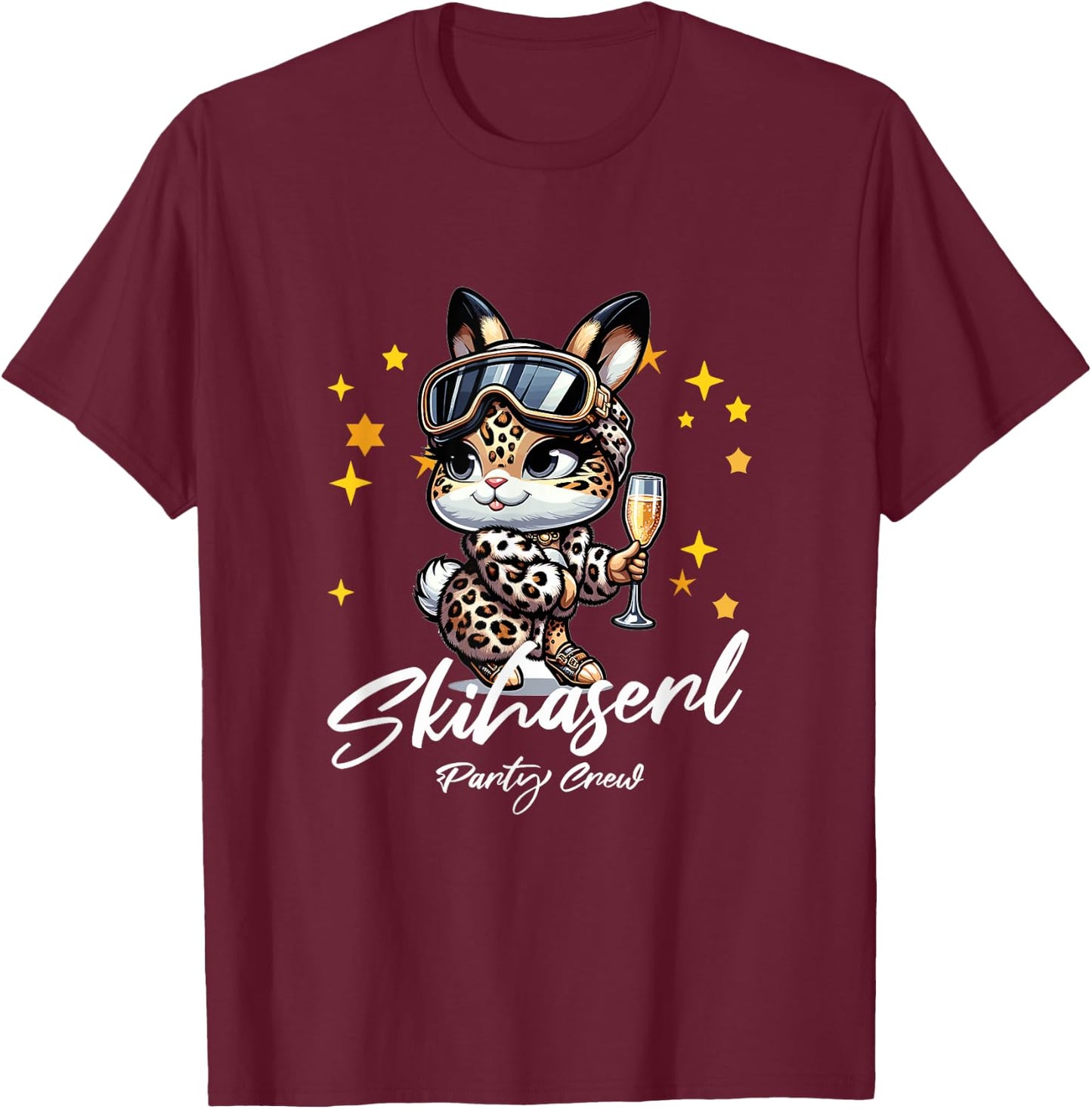 Ski Haserl Skihaserl Party Crew Girls' Funny Skiing , black T-Shirt - T-Shirt | Maroon