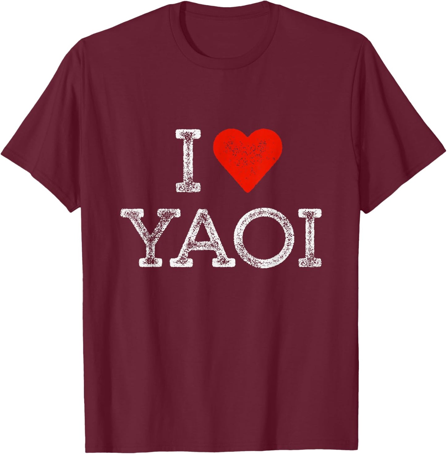 I Love Yaoi Anime Lover Vintage LGBTQ Boys' Love Manga T-Shirt - T-Shirt | Maroon