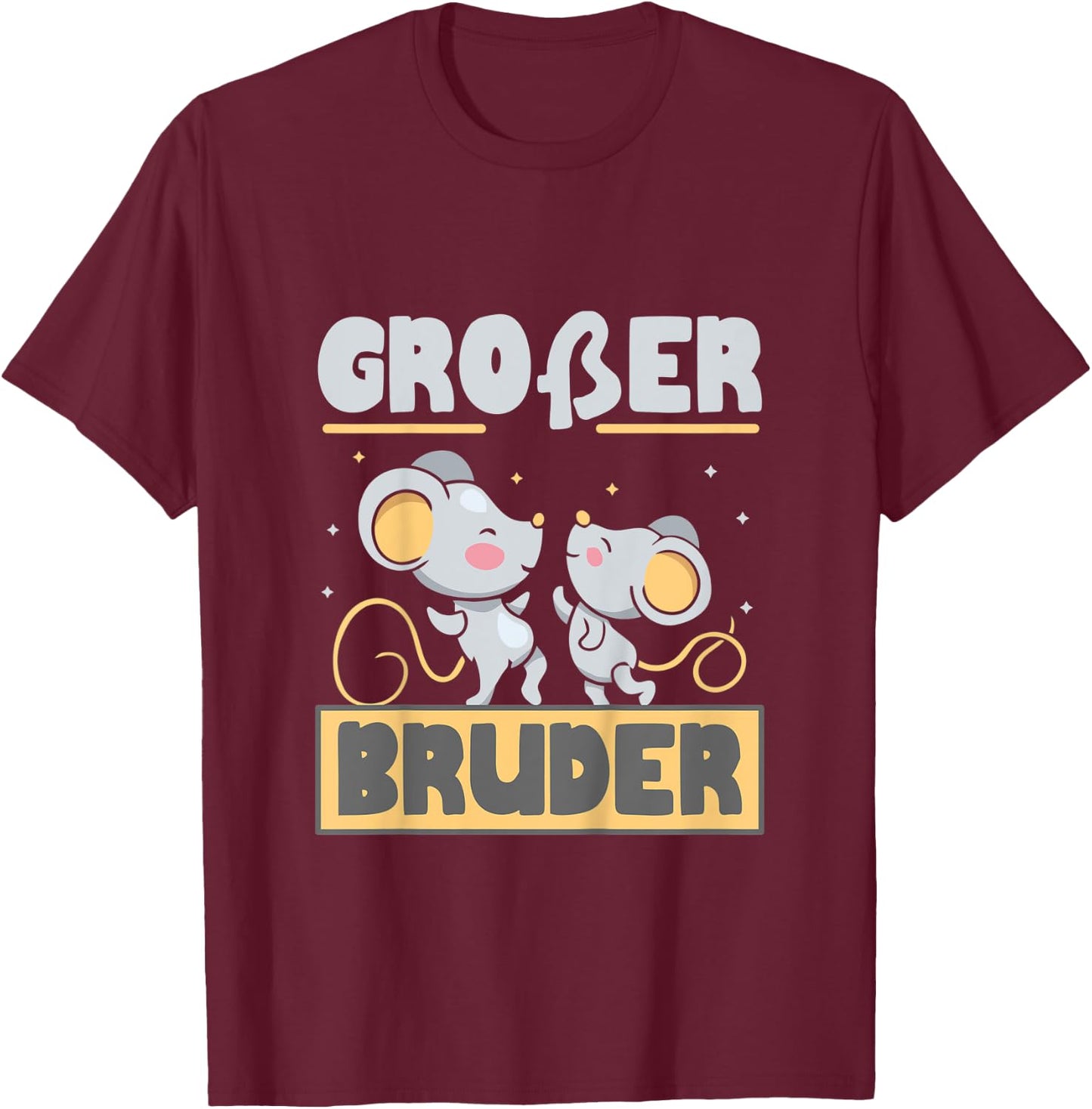 Kinder Großer Bruder Mäuse Maus Geschwister Babyparty T-Shirt - T-Shirt | Maroon