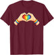 Gay Pride LGBT Rainbow Flag Heart Unity T-Shirt - T-Shirt | Maroon