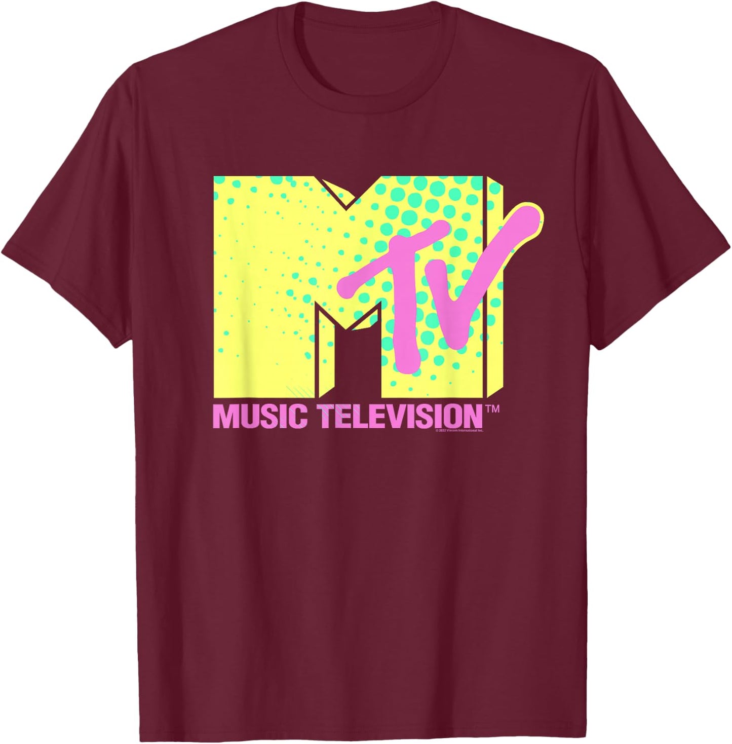 MTV Neon Logo , black T-Shirt - T-Shirt | Maroon