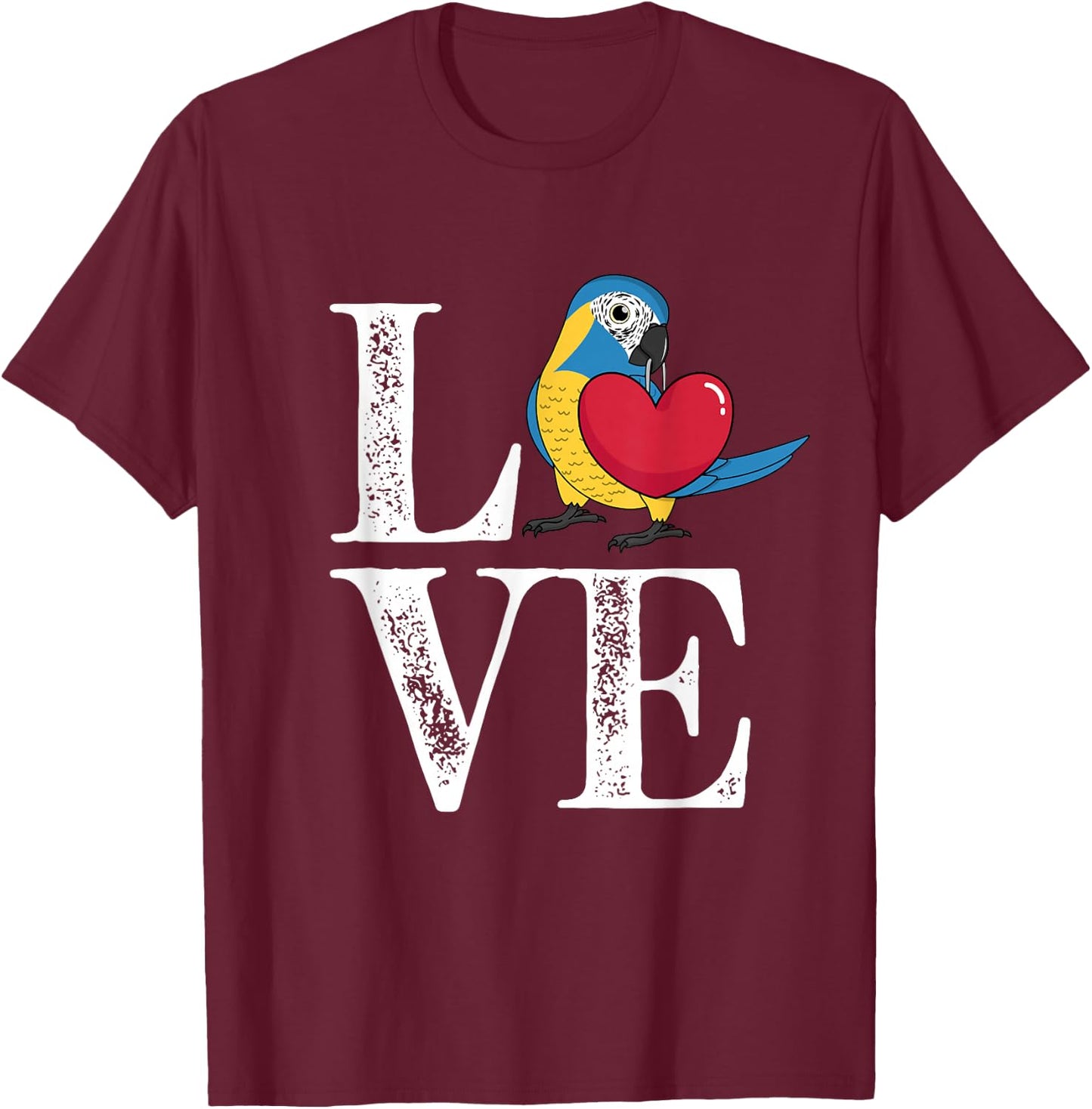 Love Parrot I Blue-throated Macaw T-Shirt - T-Shirt | Maroon