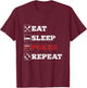 Eat Sleep Poker | Kartenspiele | Casino Gambling Gambler T-Shirt - T-Shirt | Maroon