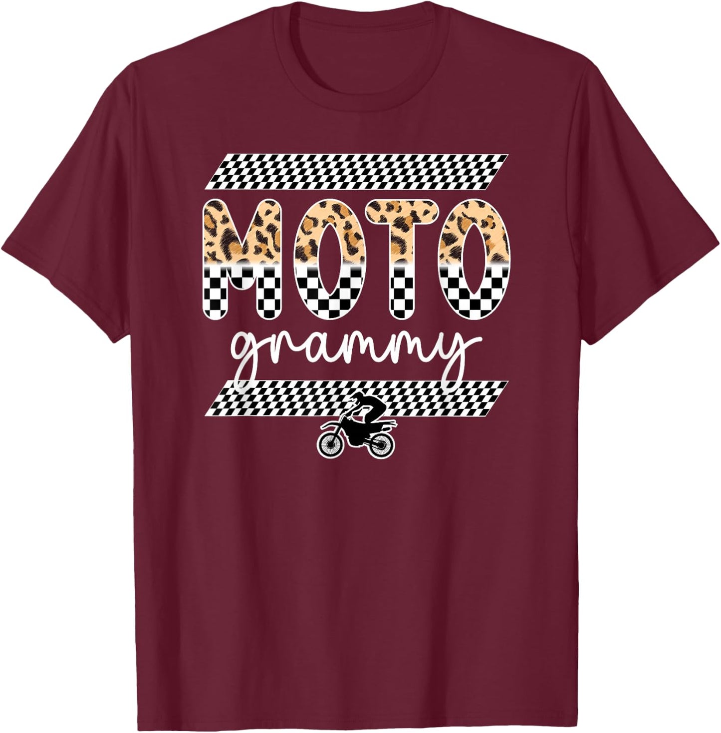 Moto Grammy Leopard Motocross Grammy Motocross Rider Grammy T-Shirt - T-Shirt | Maroon