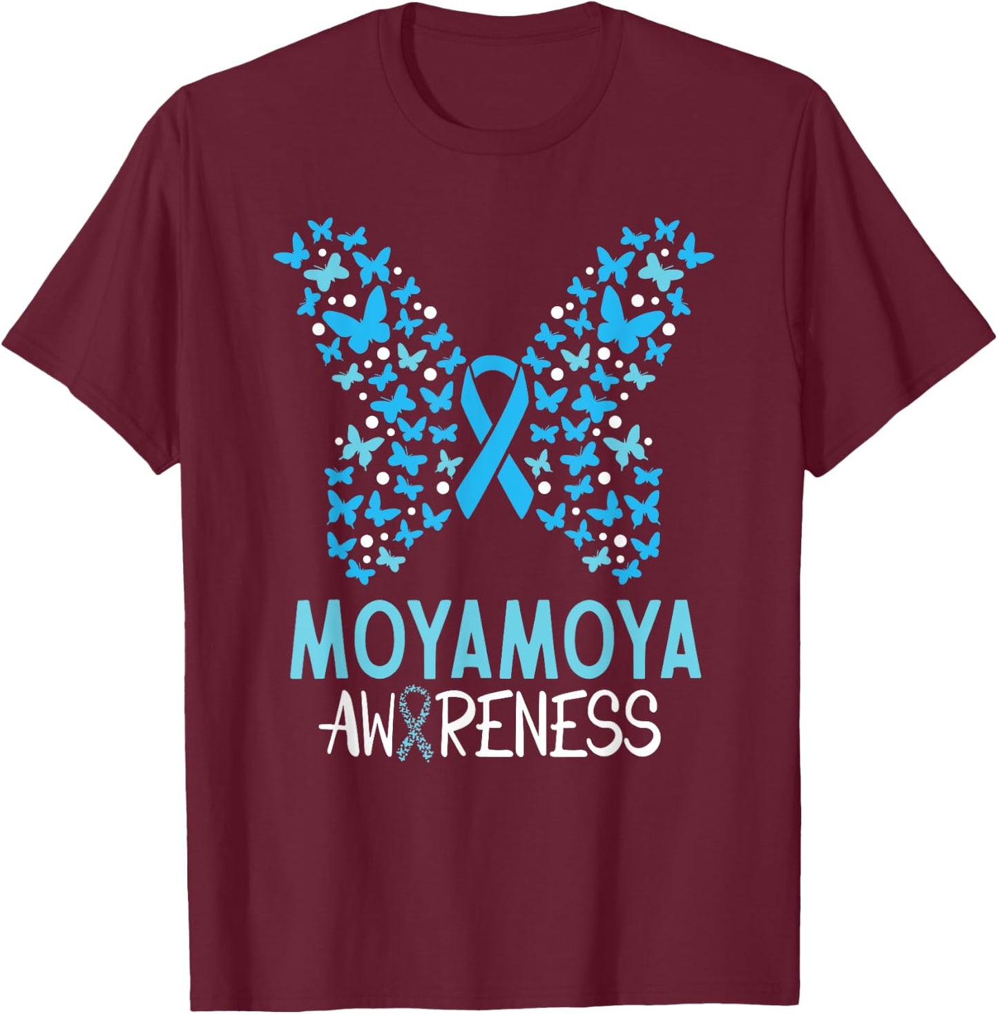 Moyamoya Disease Awareness Butterfly Shirt & Men T-Shirt - T-Shirt | Maroon