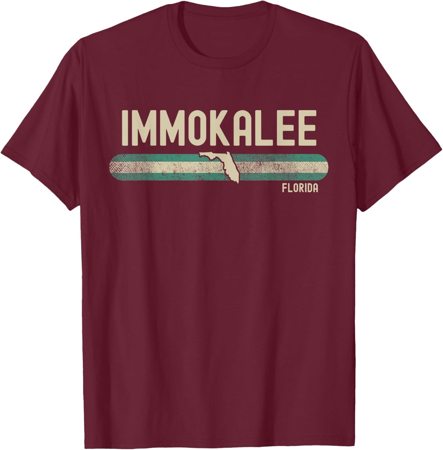 Immokalee FL | Florida | Travel & 80s Style T-Shirt - T-Shirt | Maroon