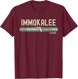 Immokalee FL | Florida | Travel & 80s Style T-Shirt - T-Shirt | Maroon