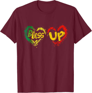 Rasta Hand Heart Jamaican Roots Rastafarian Reggae Music T-Shirt - T-Shirt | Maroon