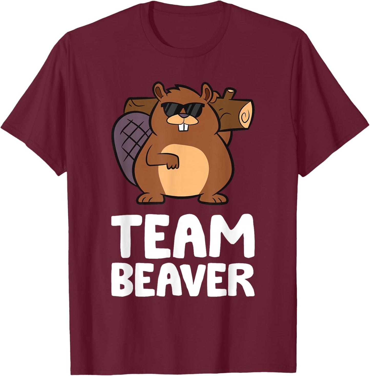 Team Beaver Rodent Animal Funny Beader T-Shirt - T-Shirt | Maroon