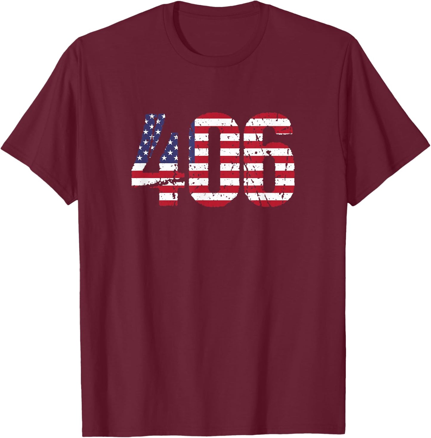 406 Montana Area Code T-Shirt - T-Shirt | Maroon