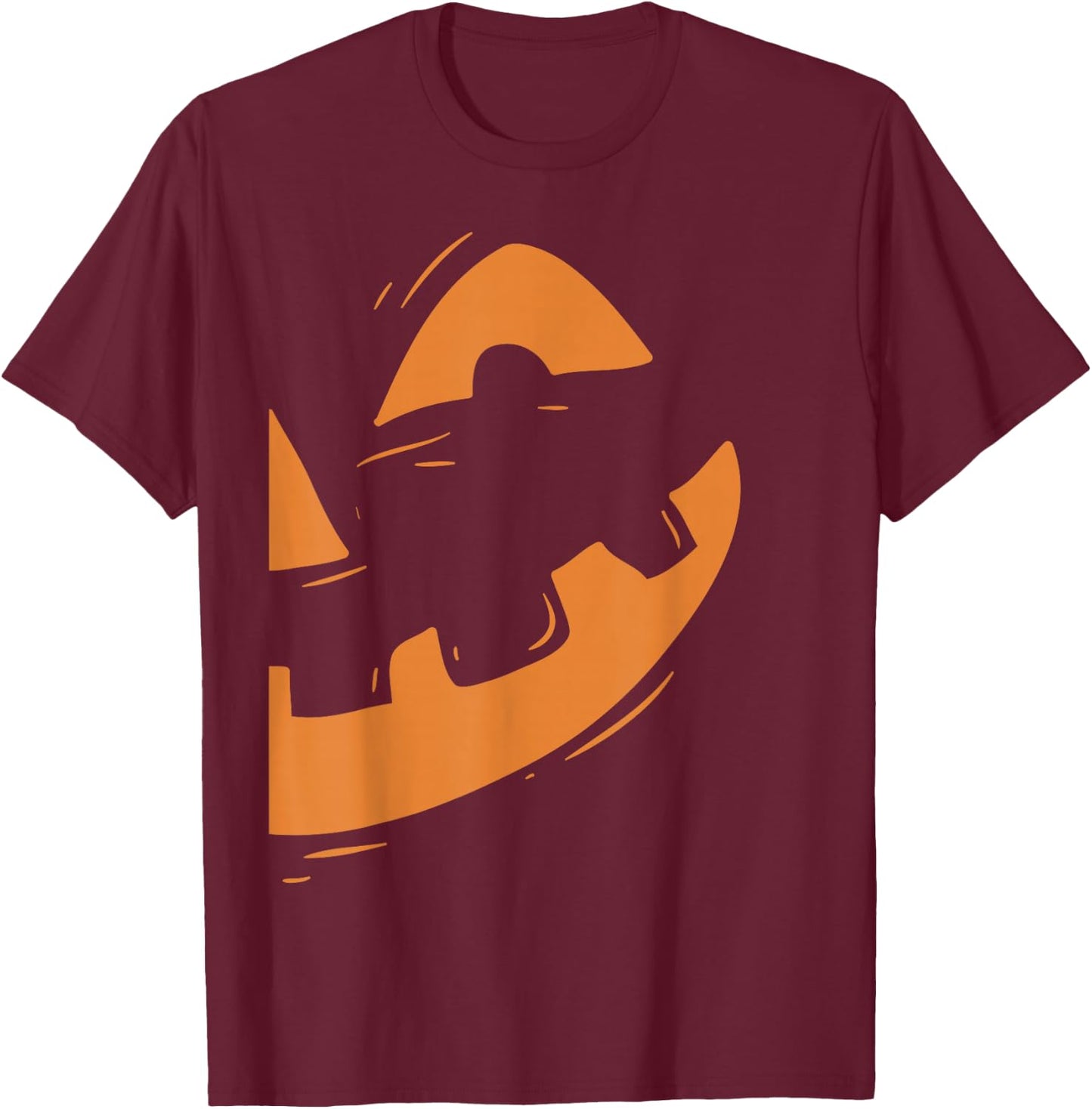 Jack-O-Lantern Shirt Pumpkin Face Halloween Matching Couple T-Shirt - T-Shirt | Maroon