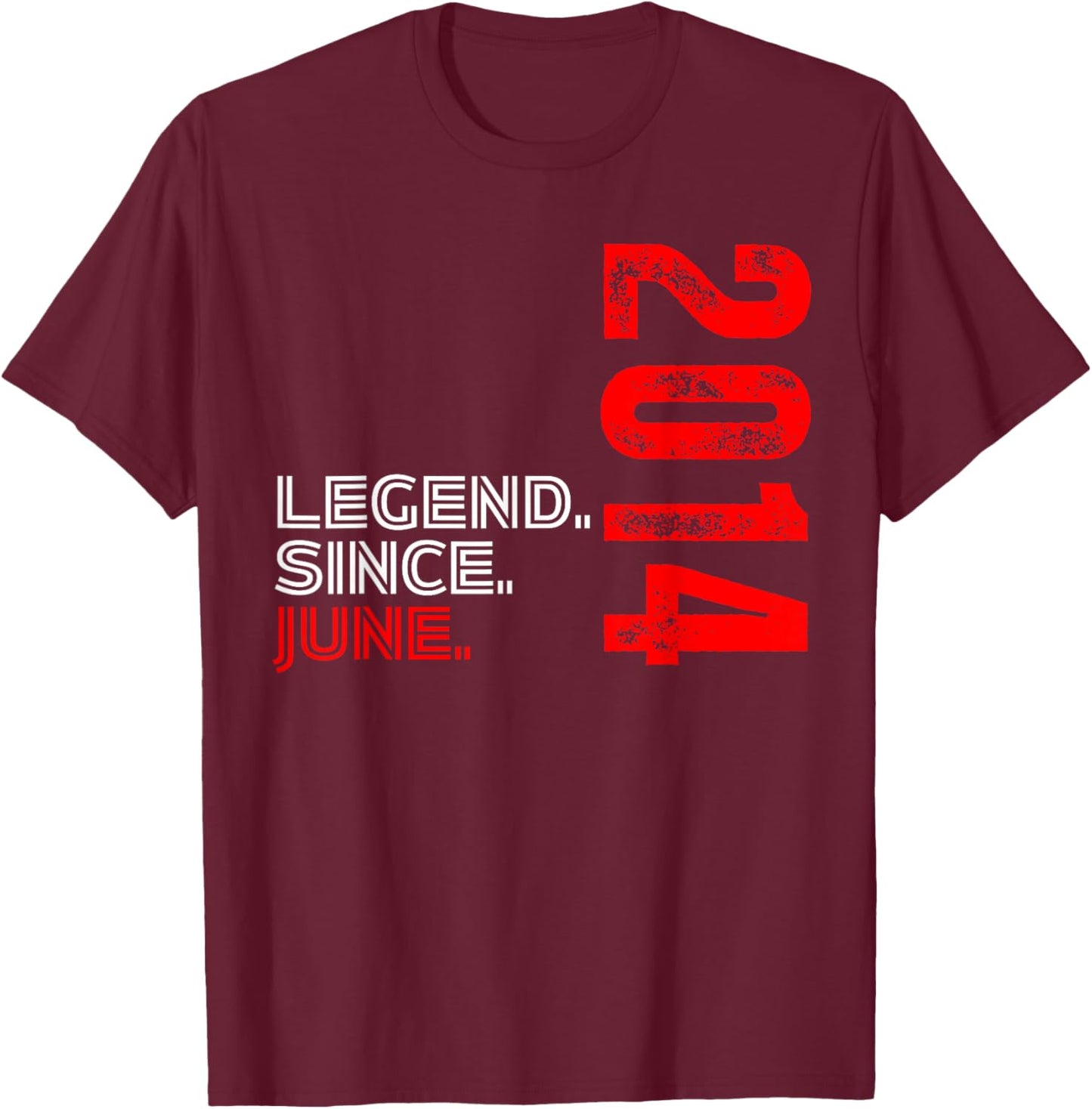 Born In June 2014 Vintage Birthday Legend Since June 2014 T-Shirt - T-Shirt | Maroon