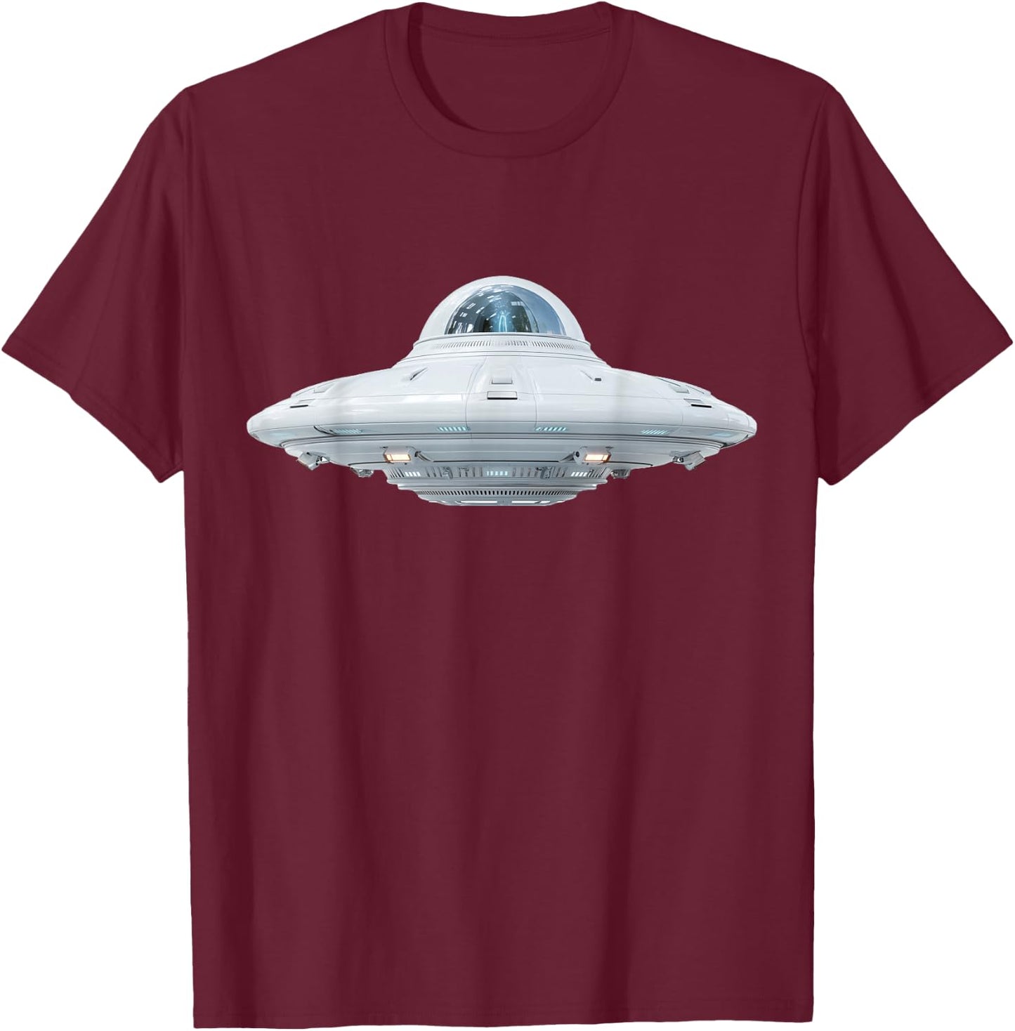 UFO Aliens Flying Saucer Funny Graphic T-Shirt - T-Shirt | Maroon