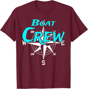 Boat Crew Windrose Kompass Boot Captain Herren Damen Segeln T-Shirt - T-Shirt | Maroon