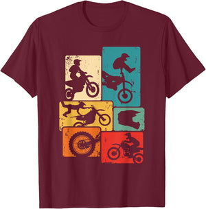 Dirt Bike Enduro Supermoto Motocross T-Shirt - T-Shirt | Maroon
