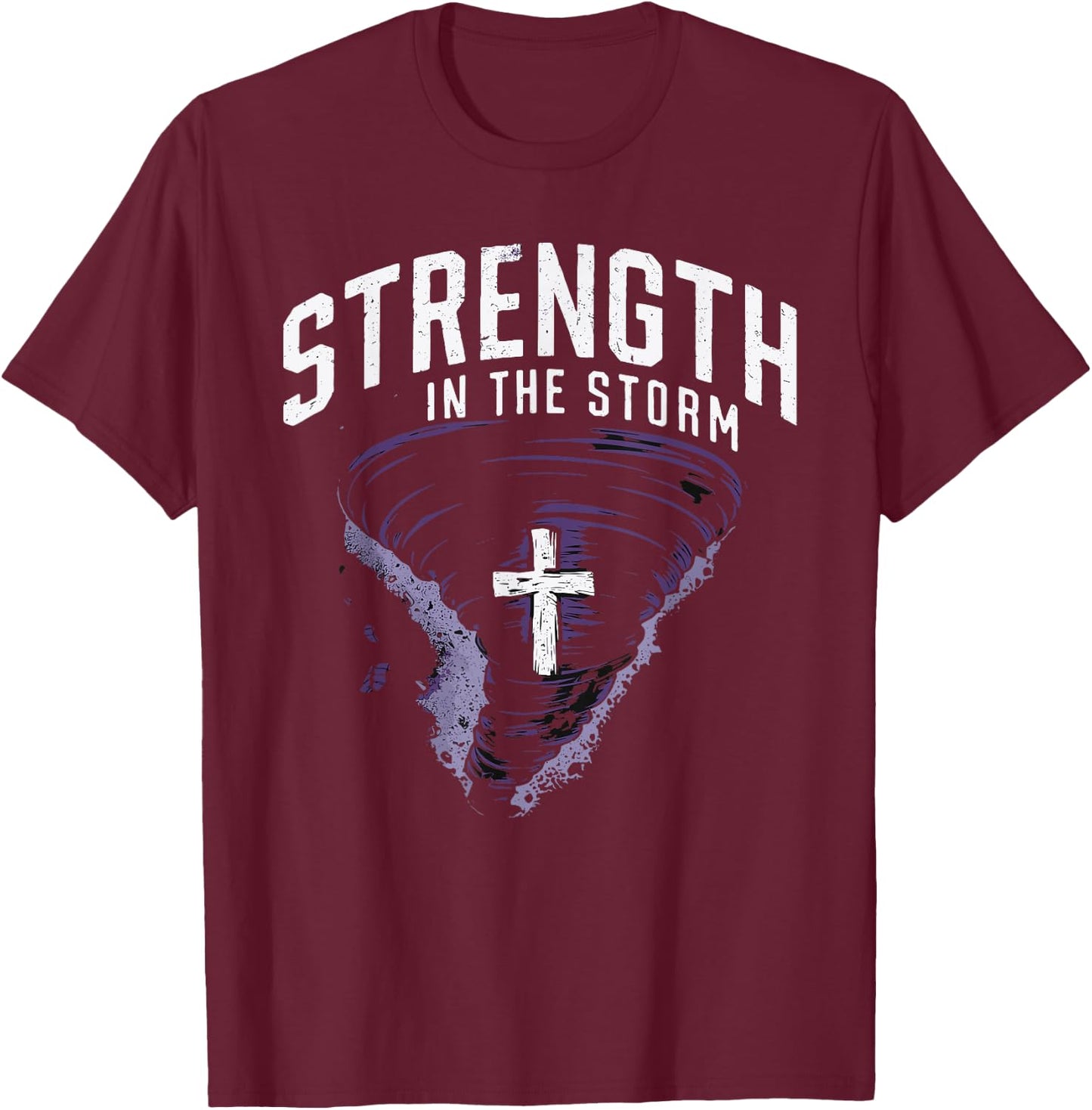 Tornado Survivors Storm Recovery Faith In Jesus Christianity T-Shirt - T-Shirt | Maroon