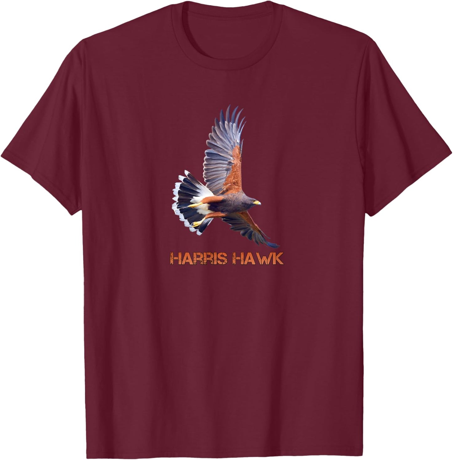 Harris Hawk Wildlife T-Shirt - T-Shirt | Maroon