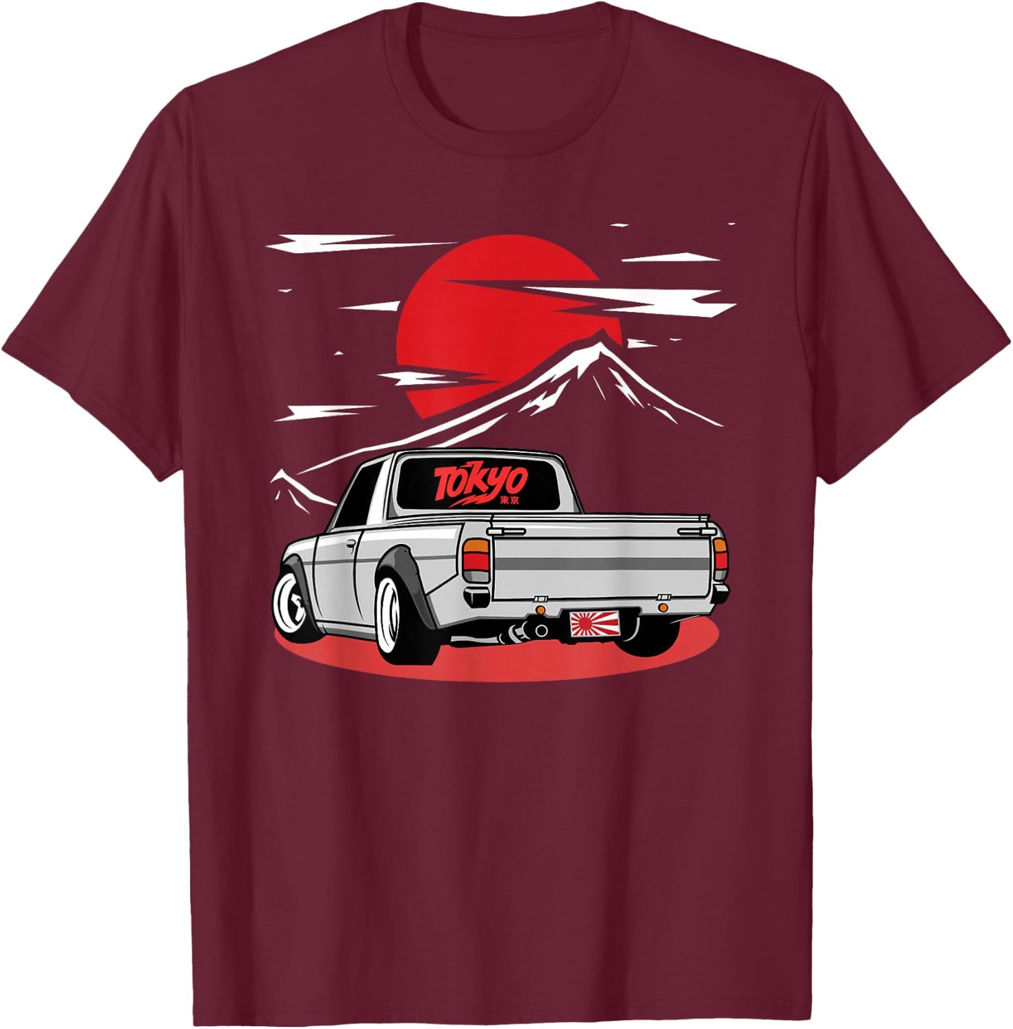 Mini Truck Kei JDM Japanese Drift Car Japan Vintage Graphic T-Shirt - T-Shirt | Maroon