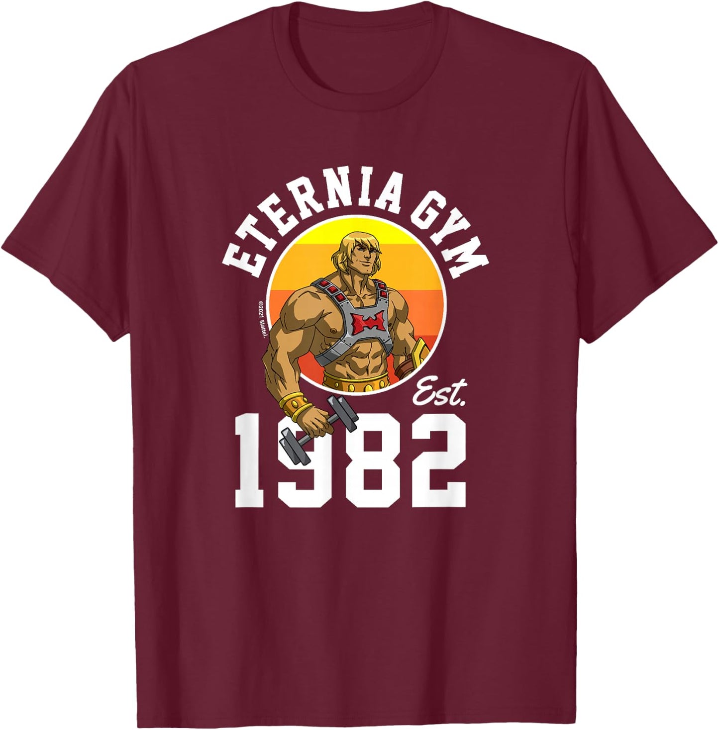 Masters Of The Universe Revelation - He-Man Eternia Gym 1982 T-Shirt - T-Shirt | Maroon
