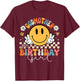Godmother Of The Birthday Girl Daughter Groovy Retro Theme T-Shirt - T-Shirt | Maroon