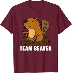 Team Beaver Funny Beaver T-Shirt - T-Shirt | Maroon