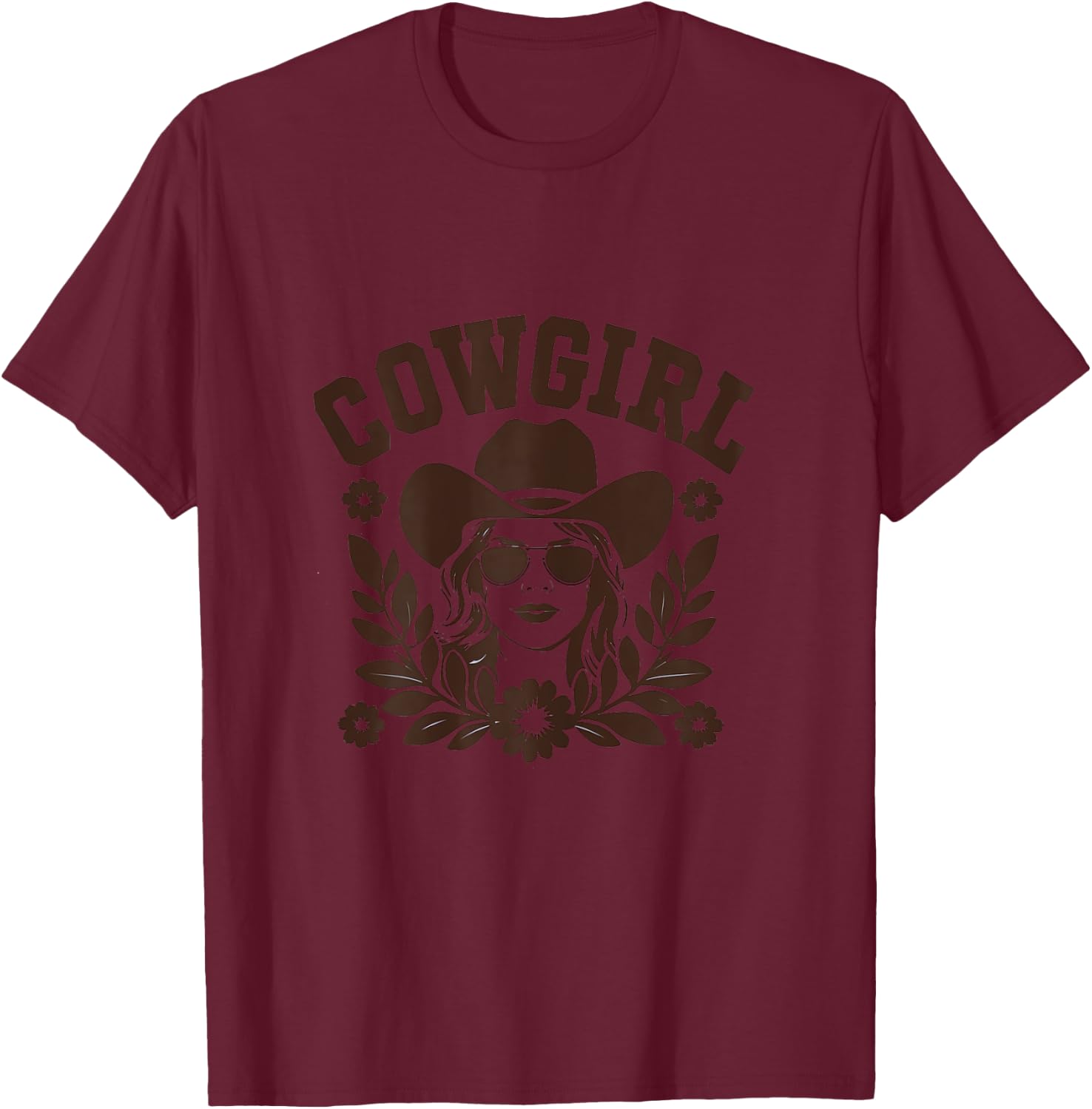 Funny Cowgirl Graphic Women Girls Cowgirl Western Rodeo T-Shirt - T-Shirt | Maroon