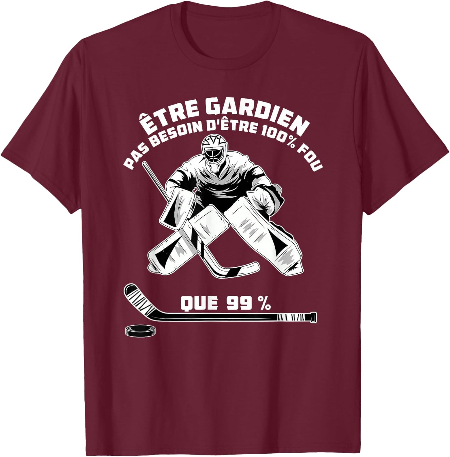 Ice Hockey Sport - Goalkeeper Hockey , Black T-Shirt - T-Shirt | Maroon