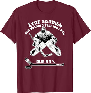Ice Hockey Sport - Goalkeeper Hockey , Black T-Shirt - T-Shirt | Maroon