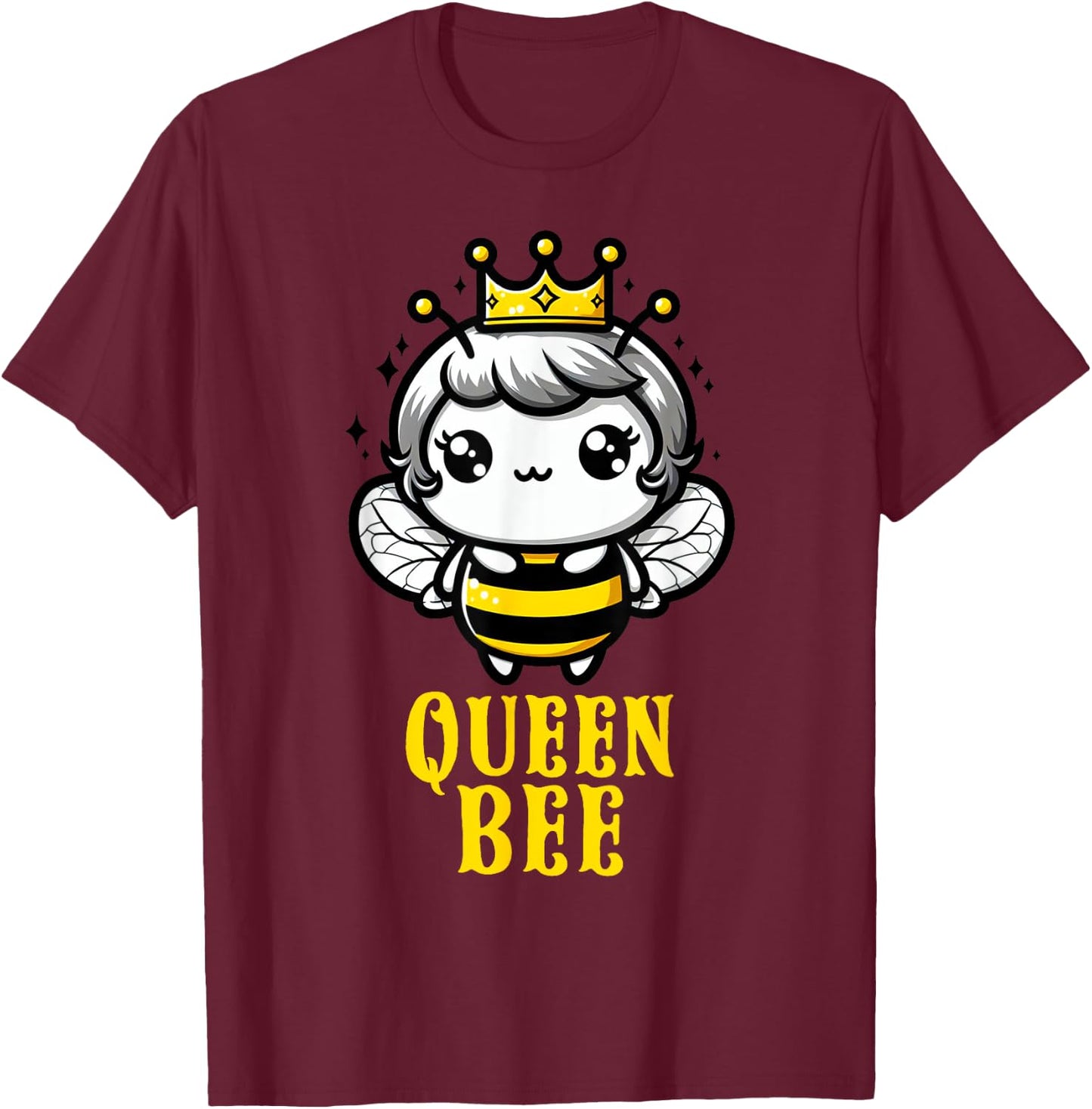 Queen Bee Crown Women Men Girls Honey Hive Bee Keeper Bee T-Shirt - T-Shirt | Maroon