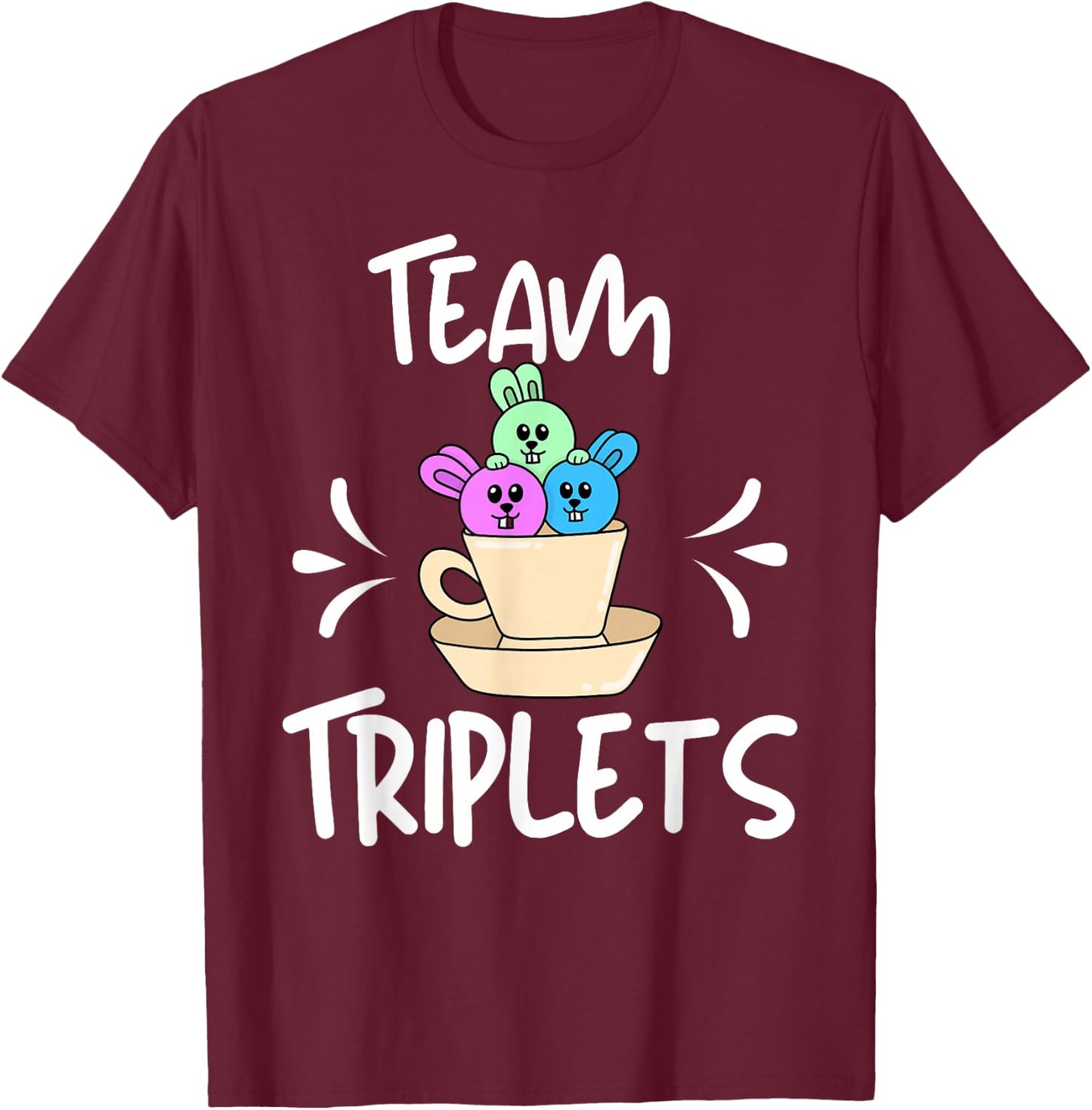 Team Triplets Identical Fraternal Triple Fun Player Three T-Shirt - T-Shirt | Maroon