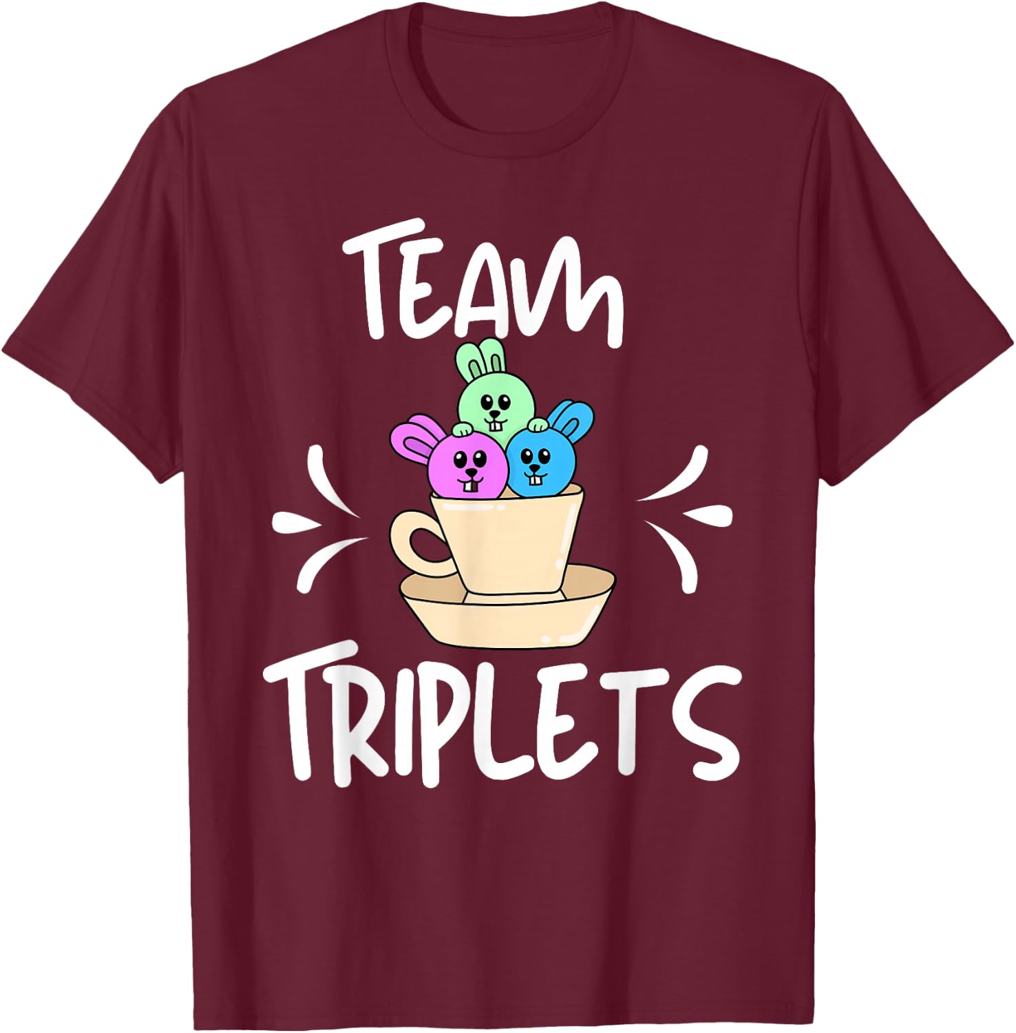 Team Triplets Identical Fraternal Triple Fun Player Three T-Shirt - T-Shirt | Maroon
