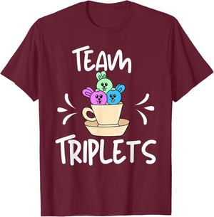 Team Triplets Identical Fraternal Triple Fun Player Three T-Shirt - T-Shirt | Maroon