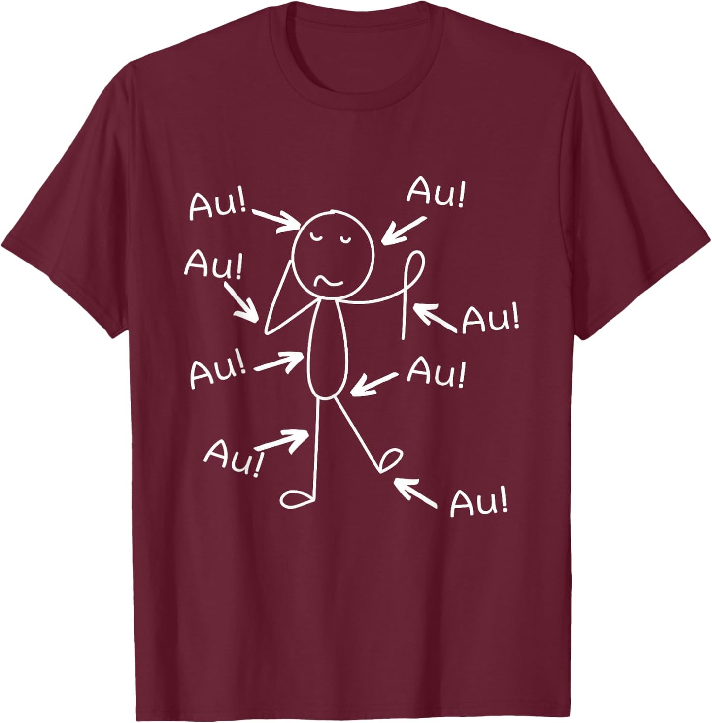 Funny Old Man Old Woman Aua Au Birthday , black T-Shirt - T-Shirt | Maroon
