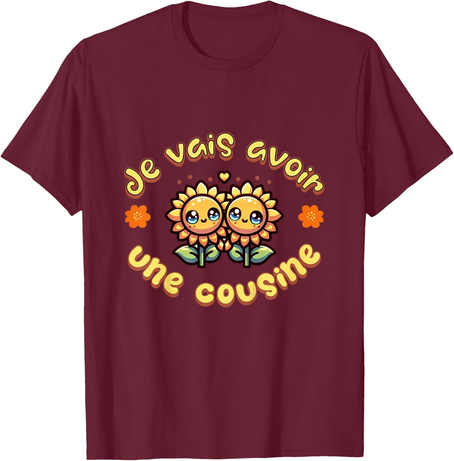Kids Shirt Je Vais Avoir Une Cousine Announcement Future Cousine T-Shirt - T-Shirt | Maroon