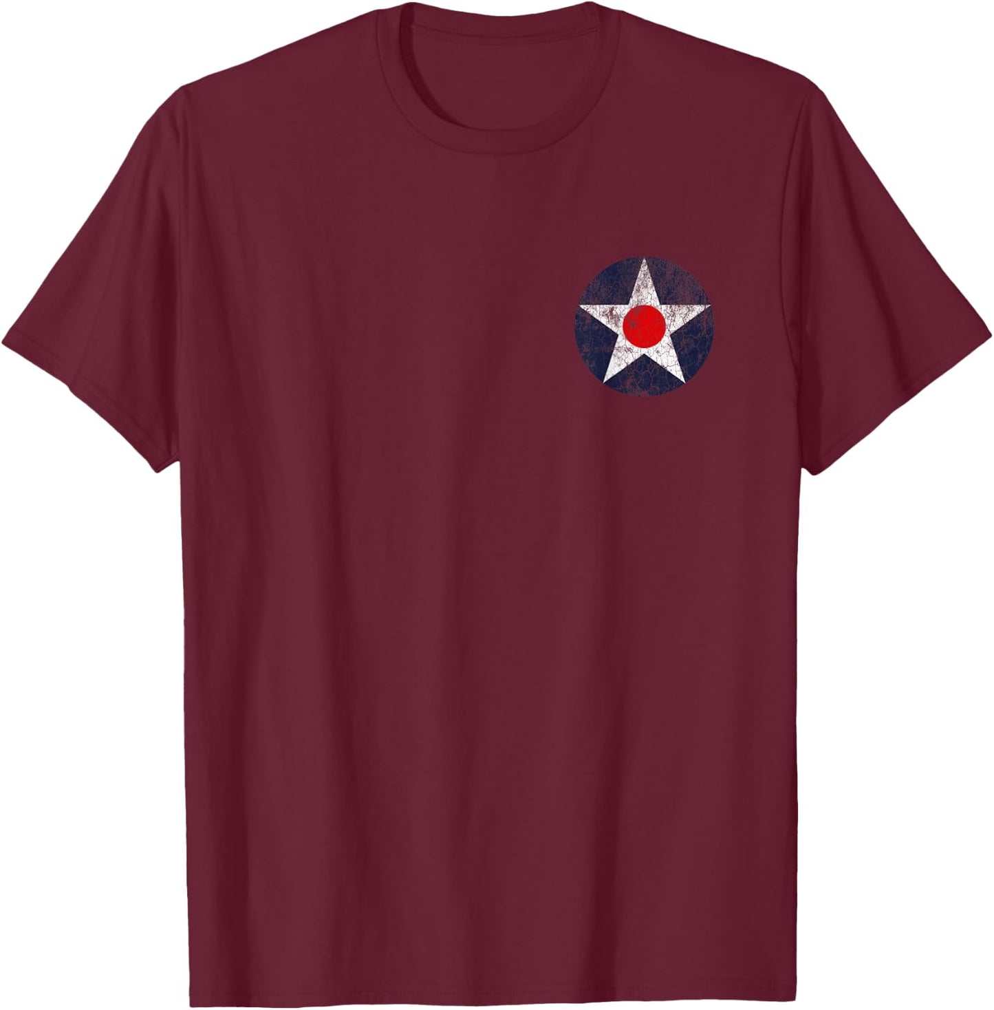 Army Air Corps Round US Air Force Insignnie T-Shirt - T-Shirt | Maroon