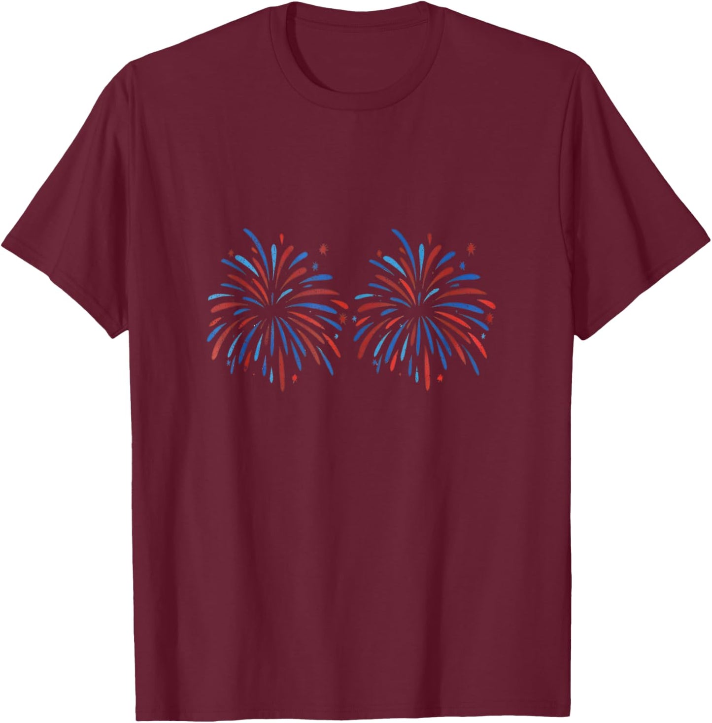 Funny Im Just Here for The Fireworks 4th of July Couple 2026 T-Shirt - T-Shirt | Maroon