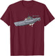 U-Boot Type VII/C/41 WWII Submarine Kriegsmarine , Black, S T-Shirt - T-Shirt | Maroon