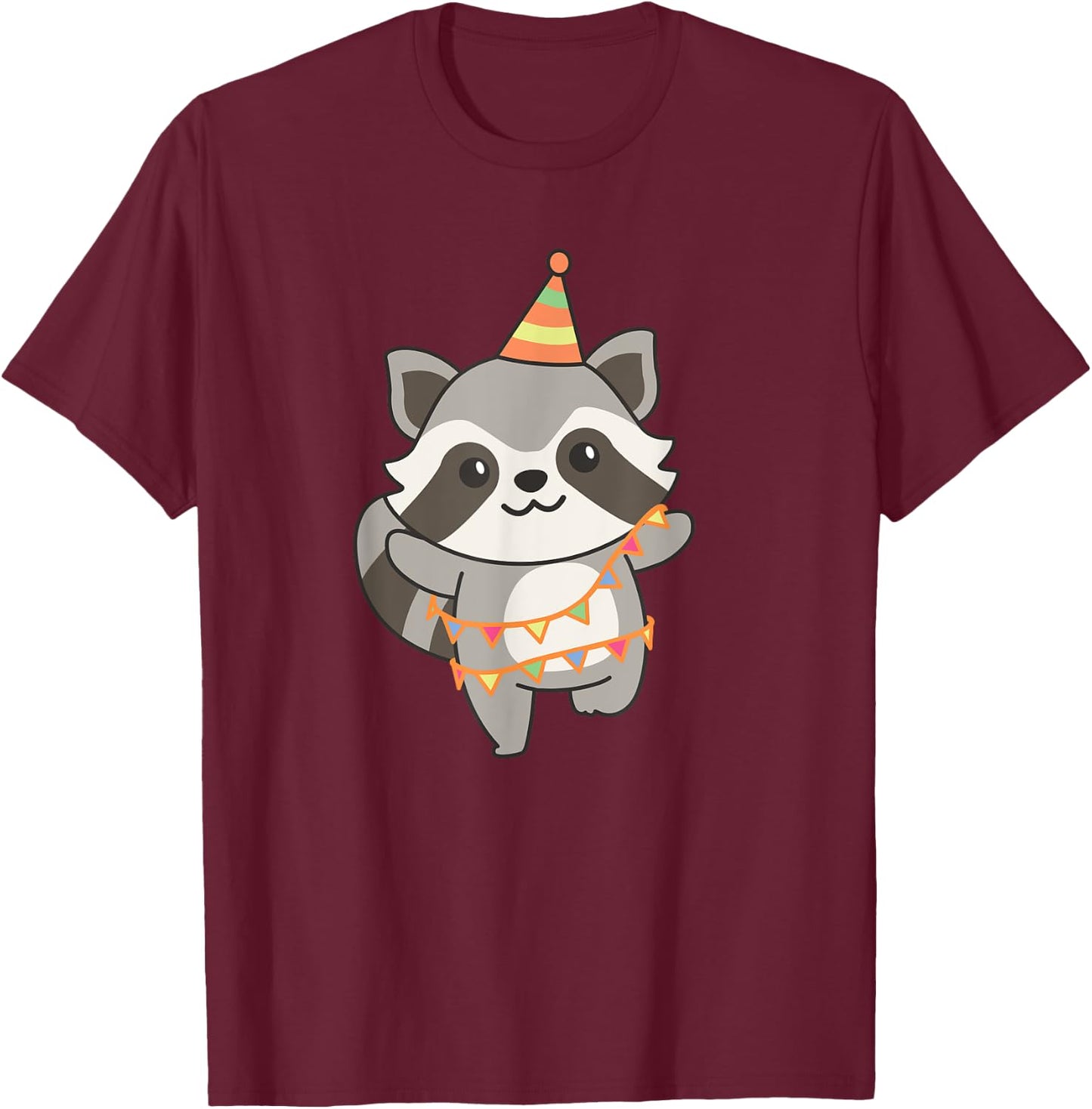 Birthday Raccoon For Children A Birthday Raccoon T-Shirt - T-Shirt | Maroon