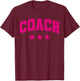 Coach All Pink Stars Classic Retro Text T-Shirt - T-Shirt | Maroon