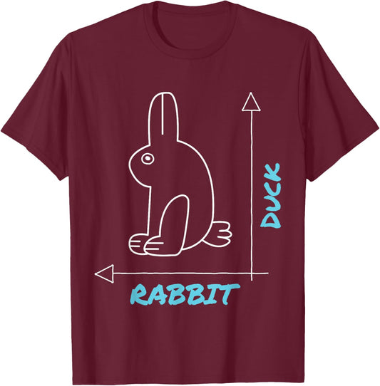 Funny Science Nerd Duck Rabbit Physics Math Geek Gift T-Shirt - T-Shirt | Maroon