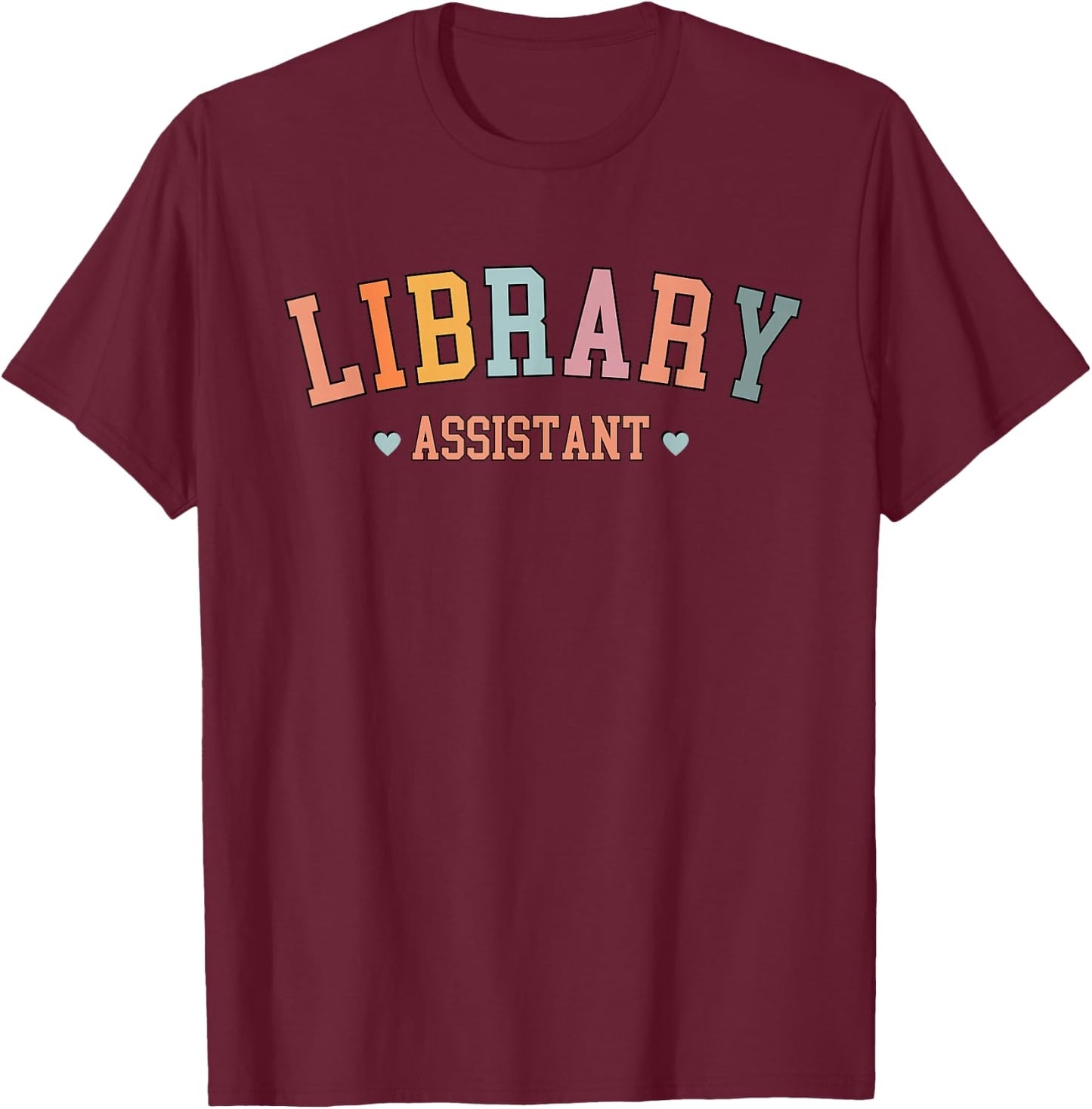 Library Vintage Bookworms Librarian Lady Library Assistant T-Shirt - T-Shirt | Maroon