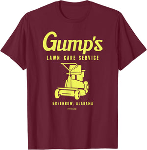 Forrest Gump Lawn Care Service T-Shirt - T-Shirt | Maroon