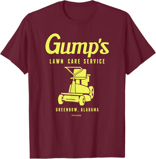 Forrest Gump Lawn Care Service T-Shirt - T-Shirt | Maroon