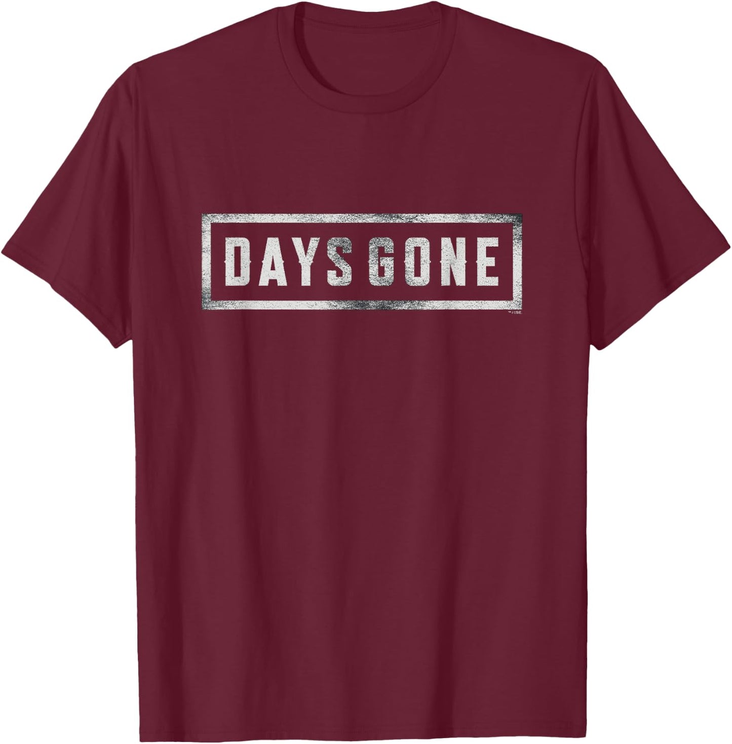 Days Gone Iconic Distressed Big Chest Logo , Black, S T-Shirt - T-Shirt | Maroon
