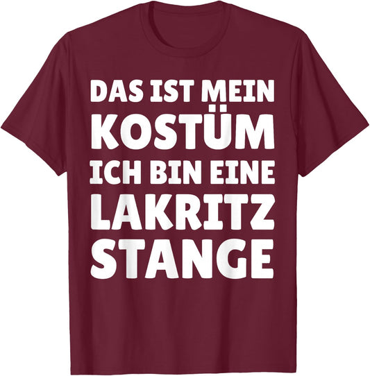 Funny Licorice Rod Costume Carnival Halloween , black T-Shirt - T-Shirt | Maroon